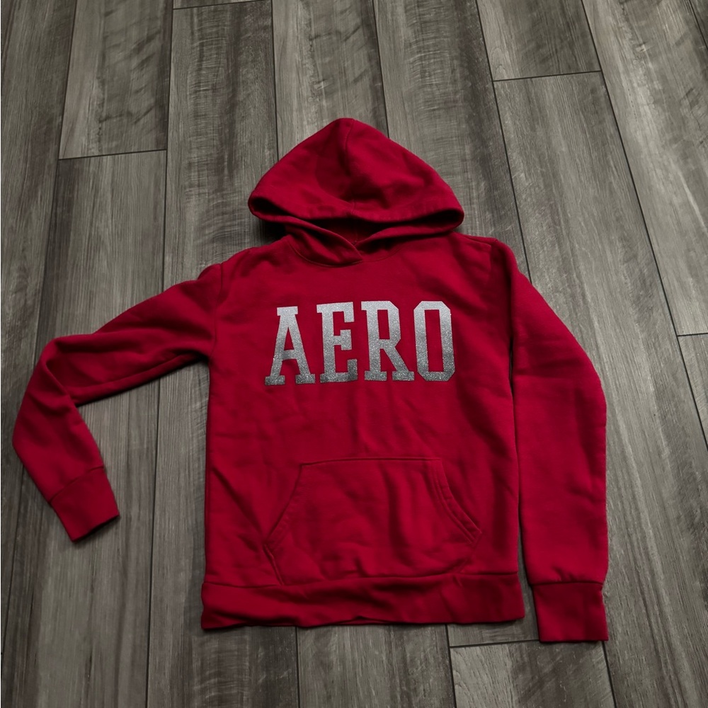 Aeropostale Red Hoodie with Gray Logo